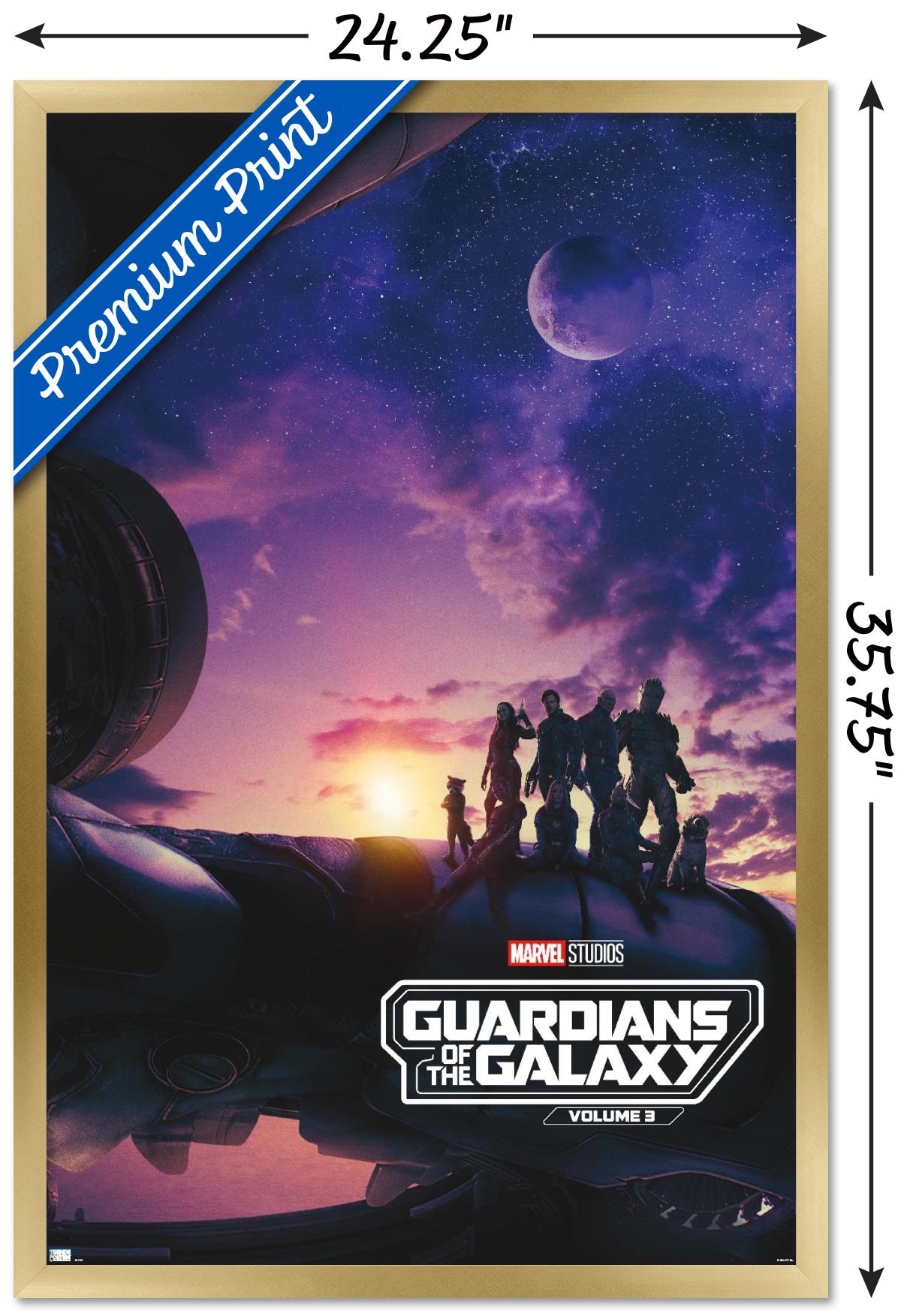 Marvel Guardians of the Galaxy Vol. 3 - Teaser One Sheet Wall Poster, 22.375" x 34" Framed