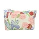 thumbnail image 1 of Bolsas de maquillaje de mano reutilizables con estampado floral únicas de 1 pieza para vacaciones grandes en blanco, rojo y rosa de algodón, 1 of 5