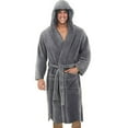 thumbnail image 1 of Hommes à Capuche Bain Robe de Nuit Peignoir Peignoir Robe de Chambre Vêtements de Nuit, 1 of 3