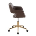 thumbnail image 3 of Carson Carrington  Vallen Adjustable Task Chair with 5-Star Base Espresso Faux Leather/Gold Metal, 3 of 5