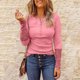 thumbnail image 2 of Mujeres Casual Color sólido Botones Manga larga Encaje Patchwork Blusa delgada Camiseta Tops Fridja FKASFK2695, 2 of 9