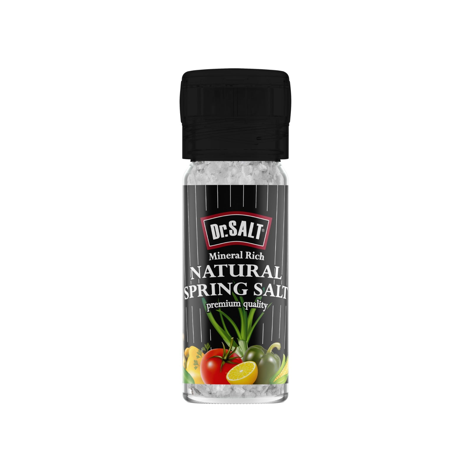 Dr.Salt Rich Mineral Natural Spring Sea Salt Grinder Small 4 oz