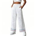 thumbnail image 5 of Wide Leg Pants For Women Business Casual Summer Loose Fit Beach Ready Vacation Ready Flexible Styling Easy Matching Wardrobe Essential Everyday Outfit For Vacation And Travel White C XL, 5 of 6