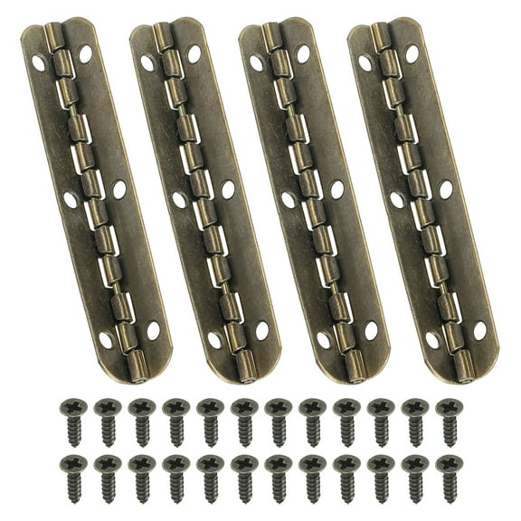 Uxcell Small Piano Hinge 2.6" x 0.6",90-Degree Jewelry Box Hinge with Screw, Brown 4 Pack