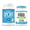 Orgain - Organic Vegan, Gluten Free Plant Based Protein & Greens Powder - Vanilla Bean (1.94 LB) + Sports Protein Powder - Vanilla (2.01 LB)