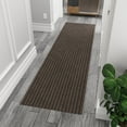 thumbnail image 2 of Ottomanson Non-Slip Hallway Runner Rug 2' x 9' Indoor/Outdoor Custom Size Utility Carpet for Garage, Brown Ribbed, 2 of 9