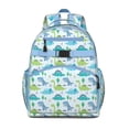 thumbnail image 1 of Minimalist Dinosaur Artistic Backpack with Baby Dino Pattern and Retro Hand-Drawn Watercolor Design, 1 of 5