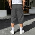 thumbnail image 4 of USNSM (XXL-5XL) Plus Size Cargo Capris for Men Elastic Waist Big and Tall Athletic Gym Crop Pants Baggy Summer Beach Travel Pant with Pockets Gray XXL, 4 of 9
