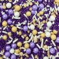 thumbnail image 2 of Sprinkle Deco® Purple Ombre Shabby Elegant Gold Chic Cupcake Cake Decoration Confetti Sprinkles Cake Cookie Icecream Donut Jimmies Quins 4oz, 2 of 3
