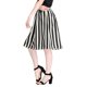 thumbnail image 4 of Allegra K Falda Mujer Midi A Rayas Con Botones Y Elástica, dos colores Blanco negro S, 4 of 7