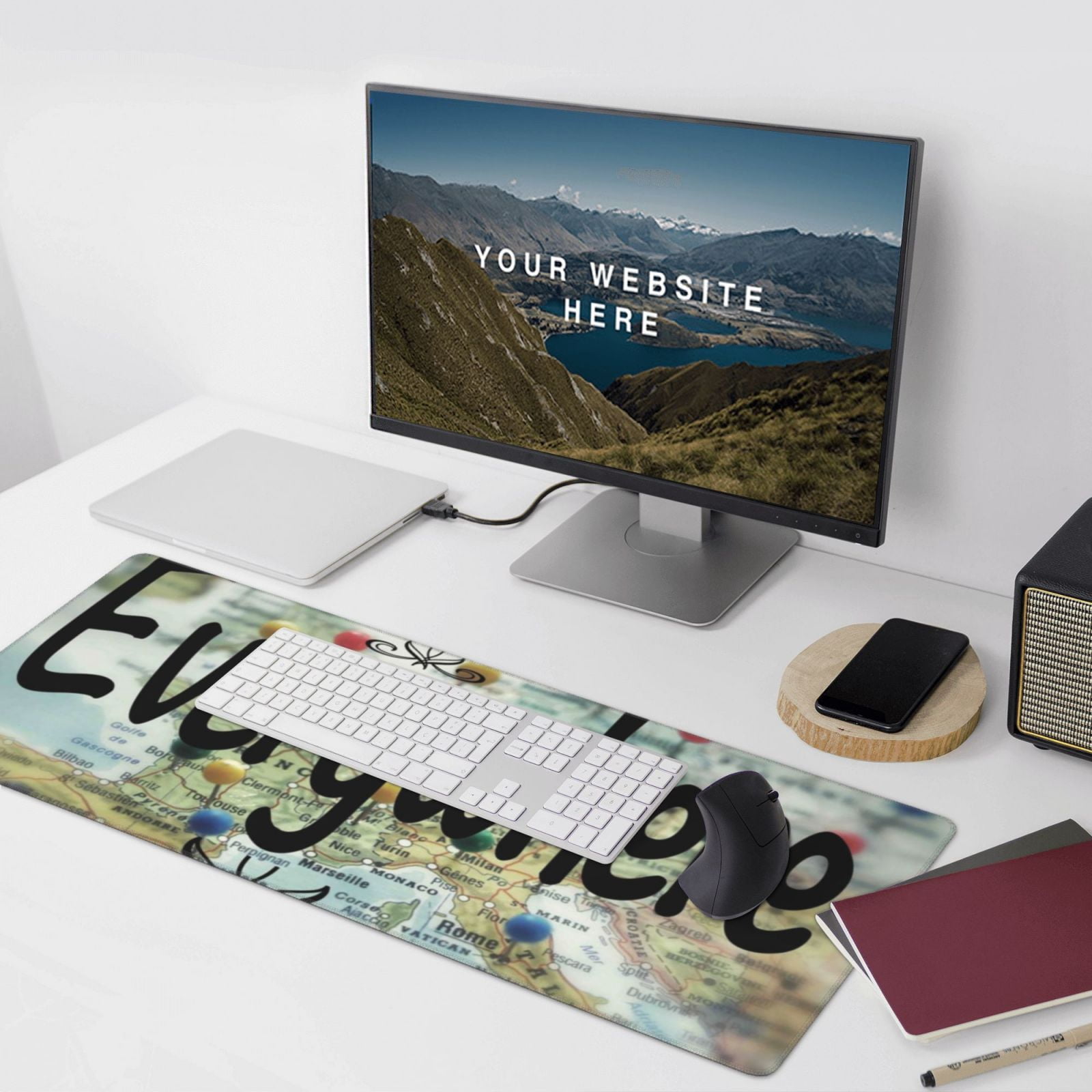 Xecao I Haven't Been Everywhere But Its On My List Print Large Mouse Pad, 16x35.5in Mousepad, Professional Non-Slip Rubber Base Big Mouse Pad, Mouse Pad for Gaming & Office Full Desk Mouse Pad