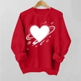 thumbnail image 7 of Valentine's Day Sweatshirt for Women Luminous Neon Heart Graphic Crewneck Long Sleeve Ribbed Cuffs Loose Fit Comfy Pullover Holiday Clothes, 7 of 7
