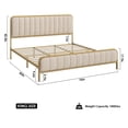 thumbnail image 5 of Homfa King Size Platform Bed Frame, Round Metal Tube Heavy Duty Bed Frame with Tufted Upholstered Headboard, Gold and Beige, 5 of 9