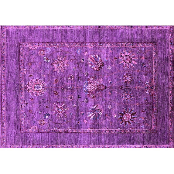 Ahgly Company Indoor Rectangle Oriental Purple Industrial Area Rugs, 2' x 4'