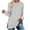Gray, variant on LEAVINGSUO Long Sleeve T-Shirt Women's Fashion Color Sweater Round Neck Long Sleeve Split