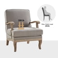 thumbnail image 3 of Tina's Home Mid-Century Modern Accent Chair Upholstered Armchair with Solid Wood Legs, Removable Cushion Comfy Reading Chair for Living Room Bedroom, Gray, 3 of 9