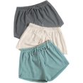 thumbnail image 3 of MakeMeChic Paquete de 3 pantalones cortos deportivos con cintura elástica y nudo frontal para mujer, 3 of 5