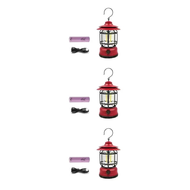 Linterna Camping Inteprter Vintage Regulable Carpa Luz recargable Accesorio Rojo