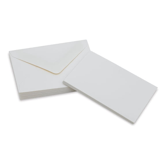 Original Crown Mill Flat Mini Cards and Envelopes - White, Pkg of 10