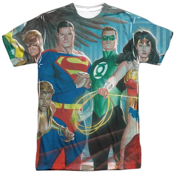 Justice League Of America Men's  League Of Heroes Sublimation T-shirt White