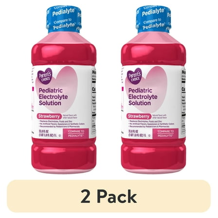 (2 pack) Parent's Choice Electrolyte Solution, Strawberry, 1 Liter