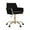 Black, variant on Velvet Modern Home Office Vanity Chair, 360° Swivel Adjustable Height Makeup Desk Chair with Golden Base and Hand Woven Backrest for Bedroom/Study/Vanity (Black)