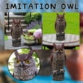Fake Owl Decoys to Scare Birds Away,Plastic Horned Owl Statues Bird Scarecrow Deterrents for