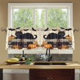 thumbnail image 4 of Yayeee Kitchen Curtains Tier Set of 2 Light Filtering 57"x36" Over Sink Window Panels, Halloween Cat, 4 of 7