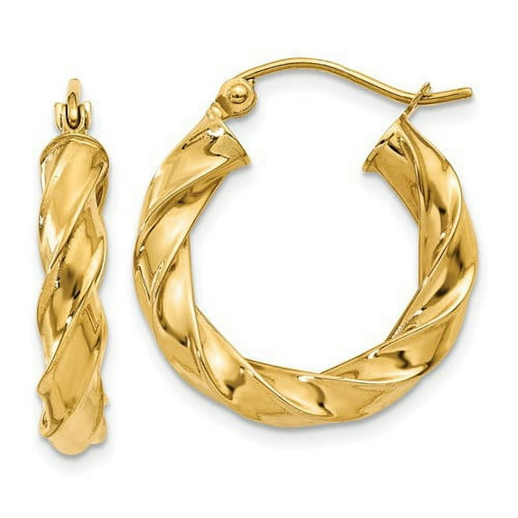 Primal Gold 14 Karat Yellow Gold Light Twisted Hoop Earrings