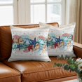 thumbnail image 3 of Summer Marine Throw Pillow Cover Life Beach Starfish Shell Coral Vintage Linen Cotton Linen Cushion Cover Throw Pillow Case with Invisible Zipper for Couch Sofa Bed Chair Car 20x20 Inch, 3 of 14