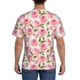 thumbnail image 3 of Qekee Rose Flowers Classic Fit T-Shirt Men's Shirt Men's Tight Short Sleeves for Exercise, Running, Mountaineering - Rose Flowers, 3 of 9