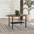 thumbnail image 2 of Pearson Table Basse Hexagonale Moderne en Bois et Métal pour Extérieur, Brun Foncé, 2 of 8