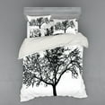 thumbnail image 2 of Ambesonne Tree Bedding Set 3 Pcs, Bare Branches Silhouette Art, Twin, Charcoal Grey White, 2 of 3