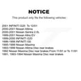 thumbnail image 2 of SIM Front Rear Semi-Metallic Brake Pads Kit for Car Nissan Altima Maxima Sentra INFINITI I30 G20 Altra EV KSM-100288, 2 of 8