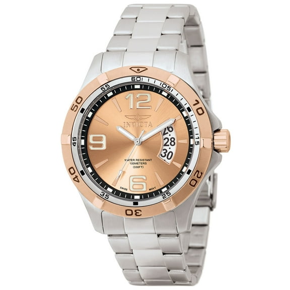 0085 Men's Stainless Steel Rose Dial Watch
