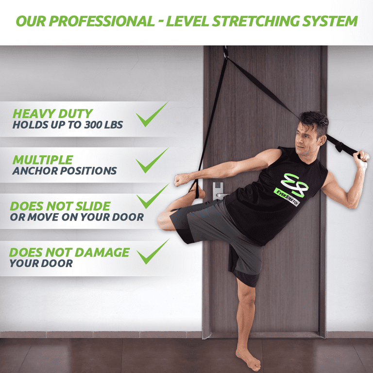 EverStretch Non-Elastic Stretching Strap with Loops - Premium Fabric  Exercise Band 