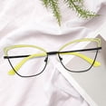 thumbnail image 4 of Gafas de bloqueo, gafas antifatiga ocular de diseñador, gafas para leer TV amarillo negro Yuyangstore anteojos de mujer, 4 of 8