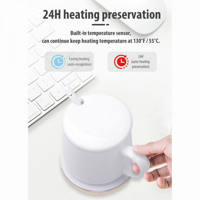 2 in 1 Coffee Cup Heater Mug Warmer Phone Wireless Charging