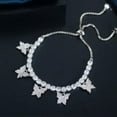 thumbnail image 6 of Elegant CZ Round Tennis Butterfly Charm Choker Necklace and Adjustable Bracelet, 6 of 9