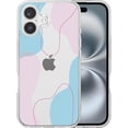 thumbnail image 2 of Étui Compatible avec iPhone 16, Design Artistique en Forme Souple avec Pare-Chocs Intégré, Étui de Protection Mignonne en TPU Conçue pour iPhone 16, Bleu-Rose, 2 of 4