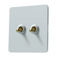thumbnail image 3 of White Matte Finish Retro Toggle Switch With Brass Lever Control Options, 3 of 6