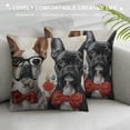 thumbnail image 3 of Qinduosi Watercolor Dog Throw Pillow Covers - Valentine's Day Outdoor Pillow Cases Dogs with Glasses Cushion Covers, 3 of 5