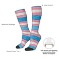 thumbnail image 5 of Women's Knee High Socks Transgender Pride Flag Outdoor Casual Tube Socks, 5 of 7