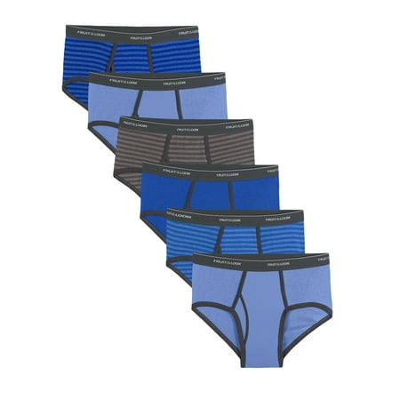 Fruit of the Loom Men's Dual Defense Stripe and Solid Fashion Briefs, 6 Pack