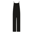 thumbnail image 4 of Timegard Plus Size Rompers for Women Deep V Neck Spaghetti Strap Ribbed Wide Leg Loose Comfy Jumpsuit, 4 of 6