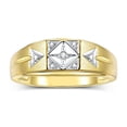 thumbnail image 1 of RYLOS Yellow Gold Plated Silver Designer Men's Ring embellished with exquisite Diamonds. Explore our exclusive collection of Men's Silver Rings,  Size 6, 1 of 5