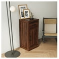 thumbnail image 2 of brown walnut color modular wine bar cabinet Buffet Cabinet with Hutch for Dining Room, 2 of 8