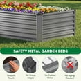 thumbnail image 5 of Gymojoy Outdoor Metal Raised Garden Bed,8x4x2ft Planter Box for Vegetables,Flowers,Herbs,Silver, 5 of 11