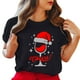 thumbnail image 1 of Gibobby Camiseta Navideña De La Mujer Camiseta de manga corta con cuello redondo y estampado de Navidad para mujer(Negro,XG), 1 of 5