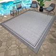 thumbnail image 3 of Gertmenian Paseo Soroa Modern Border Black White Outdoor Area Rug, 8x10, 3 of 6